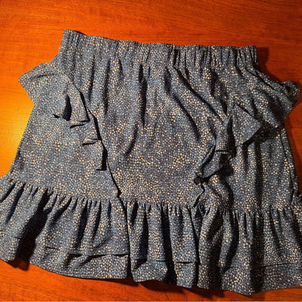 Michael Kors blue ruffle skirt